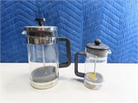 (2) Glass Manual COFFEE PRESSES 8"/5"