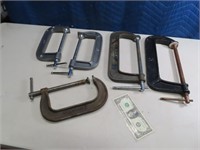 (5) Large HD C-Clamps 2~8" & 3~6"