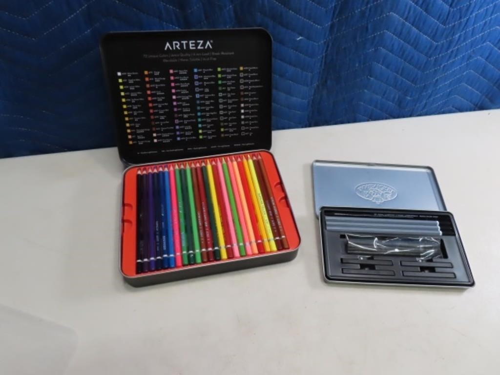 (2) New Pencil Drawing Artist Sets colored/charcl