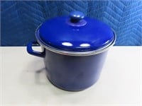 Heavy Blue Enamel 10" Stock Cook Pot w/ Lid