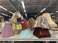 Assorted lampshades.