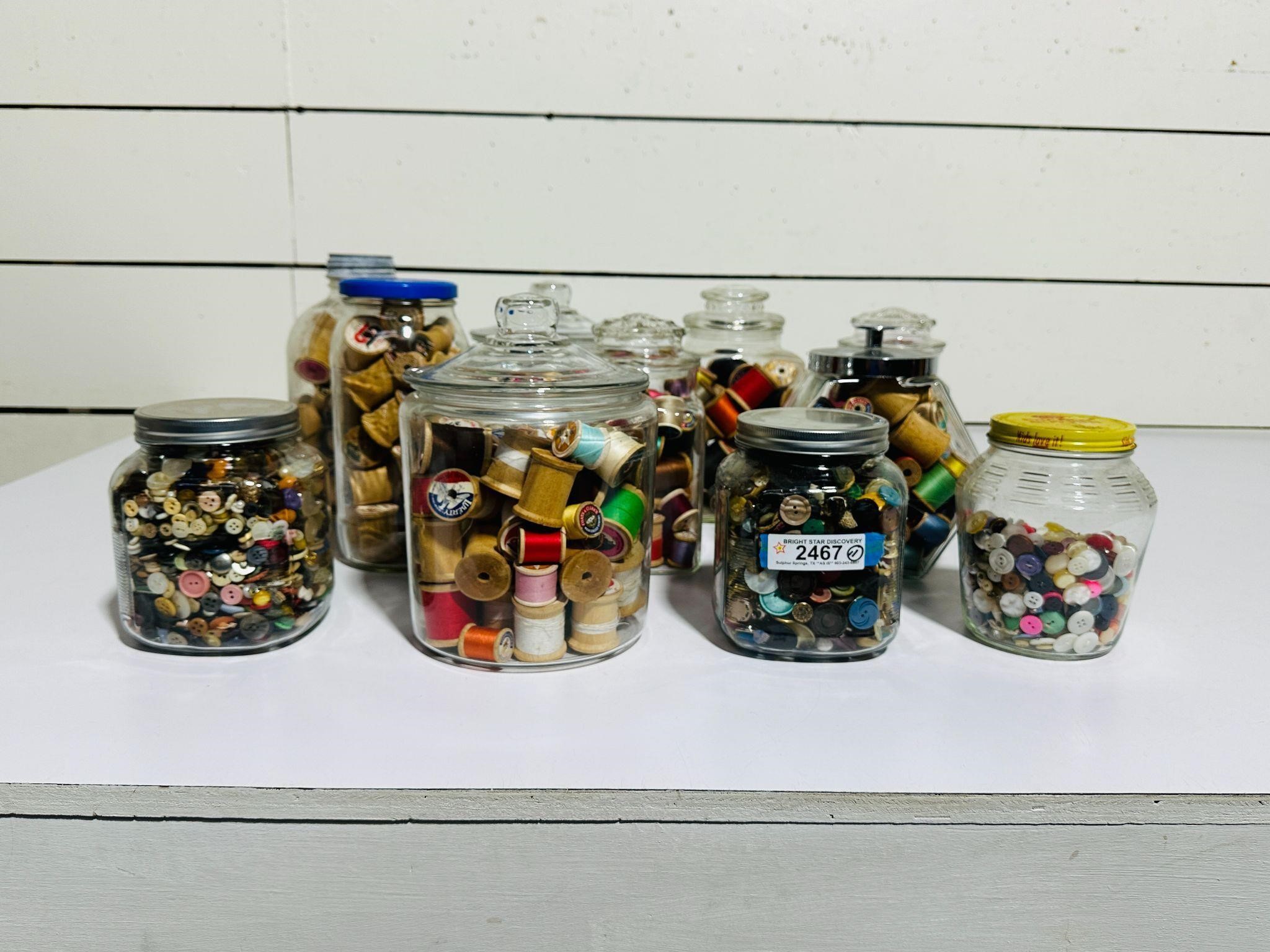 Jars of Thread & Buttons