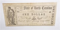 1866 State of North Carolina One Dollar note