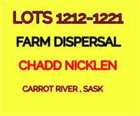 Lots 1212-1221 Chadd Nicklen Farm Dispersal