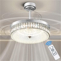 $149  Fandelier Ceiling Fan  Retractable  Silver