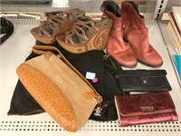 Ariat handbag, boots and wedge shoes size 8.5 and