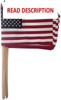 $40  12x18 US Cotton Stick Flags (12 Qty)
