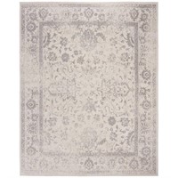 Ivory/Silver 8ft x 10ft Adirondack Border Rug