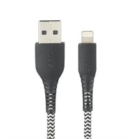 onn. 6' Braided Lightning to USB Cable, Black AZ2