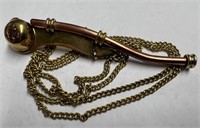 Cute Copper & Brass Bosun Whistle w/Chain!