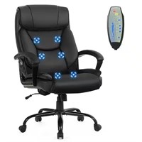 30 in. Width Big and Tall Black Executive Chair