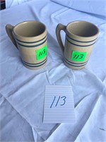 2 Yellow Ware Mugs