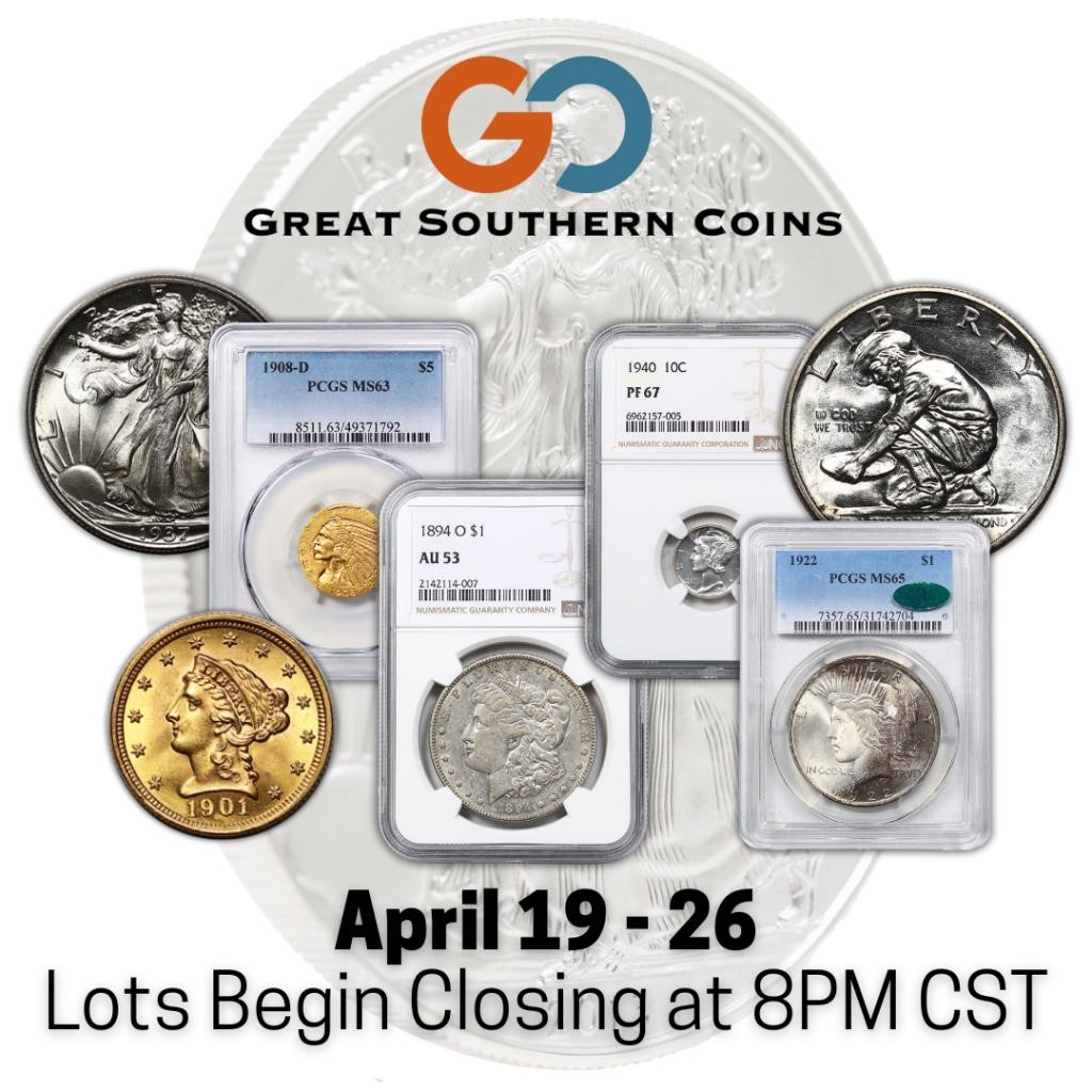Apr 19-26 | Rare U.S. Coins, Key Dates, & Gold!