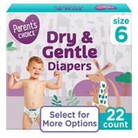 Parent's Choice Dry & Gentle Diapers SZ6 22ct Az15