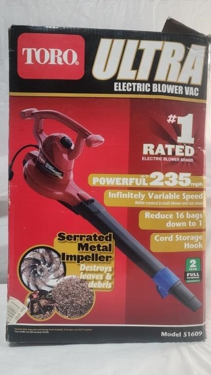 Tortoise Corded Blower Vac, Powers On, No Shipping