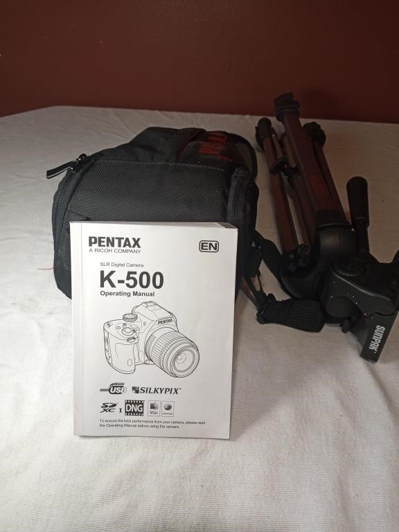 Pentax K-500 SLR Digital Camera & Tripod