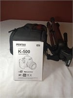 Pentax K-500 SLR Digital Camera & Tripod
