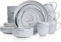 Brighton 16-Pc Dinnerware Set  Porcelain  Gray