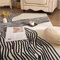 YIHOUSE Non-Shedding Rug  Black & White 8'10'