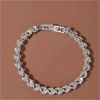 Sparkling Silver Zircon Bracelet