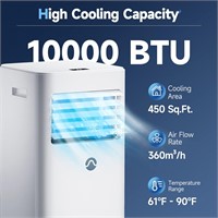 10000 BTU Portable AC  450 Sq. Ft. Capacity