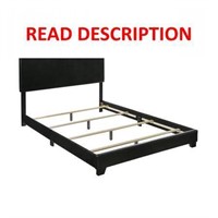 Crown Mark Erin Faux Leather Bed  Black  Full
