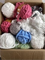 Full Box Of Various Yarns, Plus Super Soft Whites