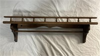 6"x29" Wooden Wall Shelf W/Railing No Shipping