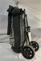 Golf Bag With Wheeled Cart & 6 Clubs
