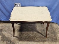 low-profile marble top table