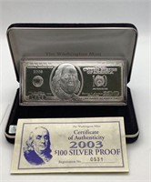 2003 $100 .999 Silver Proof