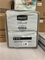 Lot of (2) Packs of Depend Silhouette Skinguard
