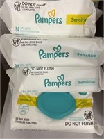 Lot of (4) packs of pamper’s sensitive wipes