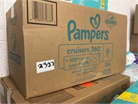 Box of Pampers Cruisers in Size 6 - 104 Diapers
