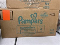 Box of Pampers Swaddlers in Size 4 - 150 Diapers