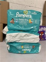 Lot of (3) 37 Pack Sleeves of Pampers Baby Dry