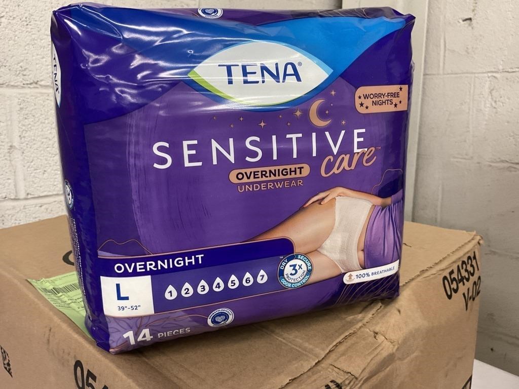 Lot of (4) Tena Sensitive Overnight Underwear