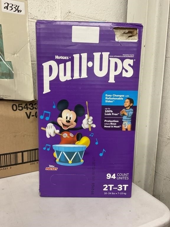 Box of Huggies Mickey Mouse Pull-Ups in size