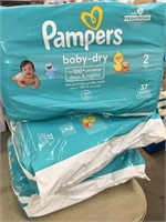 Lot of (3) Packs of Pampers Baby Dry in Size 2 -