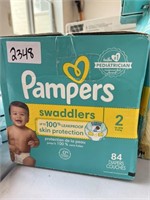 Box of Pampers Swaddlers in Size 2 - 84 diapers