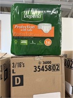 Lot of (2) boxes of Depend Protective underwear