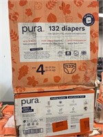 Lot of (2) Boxes of Pura Size 4 Diapers - 132