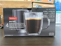 Bodum bistro lot of 4 double wall thermo glasses