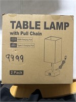 Table lamp with pull chain 2 pack