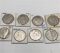 Set of 8 Eisenhower Half Dollars