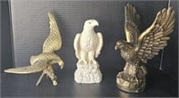 (S) Lot Of Three Vintage Eagle Statues: A.