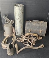 (S) Mixed Lot Of Antique Tools: Lunch Box, Horse