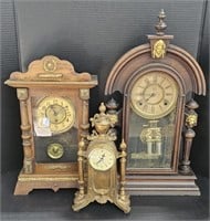 (P) Lot Includes Three Mantle/Table Clocks: