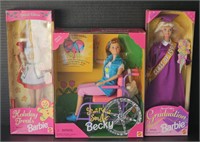 (W) Three Special Edition Barbies: Graduation