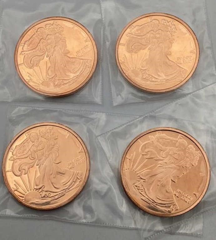 Set of 4 .999 Copper Cent